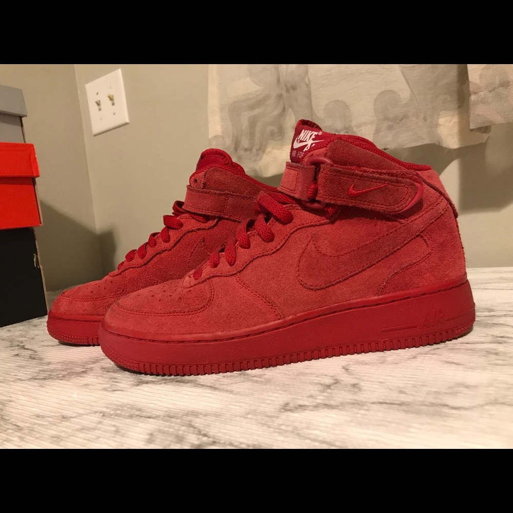 Red suede Air Force